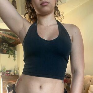 Black Brandy Melville Halter Crop Top
